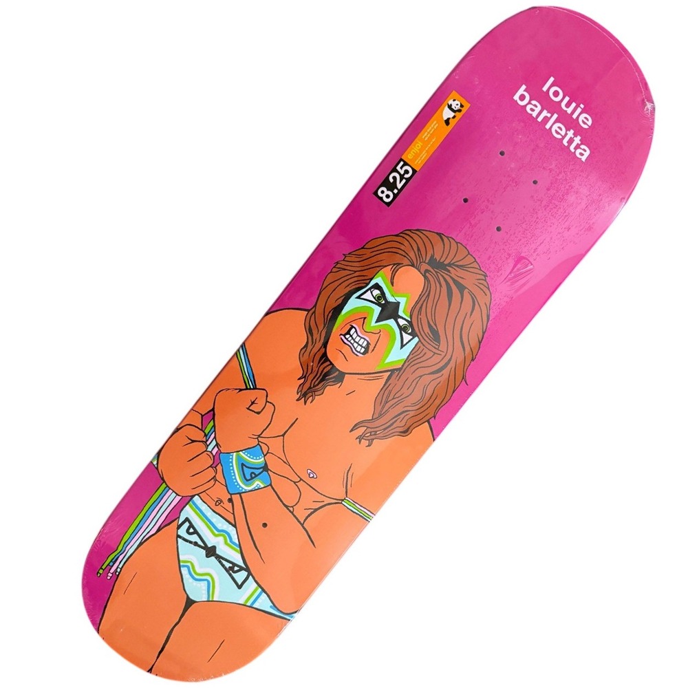 Enjoi Louie Barletta Body Slam Skateboard Deck 8.25 Pink Wrestler Graphic NEW
